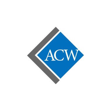 Beyaz arkaplanda ACW harf logosu tasarımı. ACW yaratıcı harflerin baş harfleri logo kavramı. ACW harf tasarımı. 
