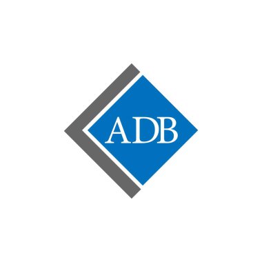 Beyaz arka planda ADB harfi logo tasarımı. ADB yaratıcı harflerin baş harfleri logo kavramı. ADB harf tasarımı. 