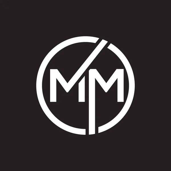 Siyah arkaplan üzerine MM harf logosu tasarımı. MM yaratıcı harflerin baş harfleri logo kavramı. MM harf tasarımı.. 