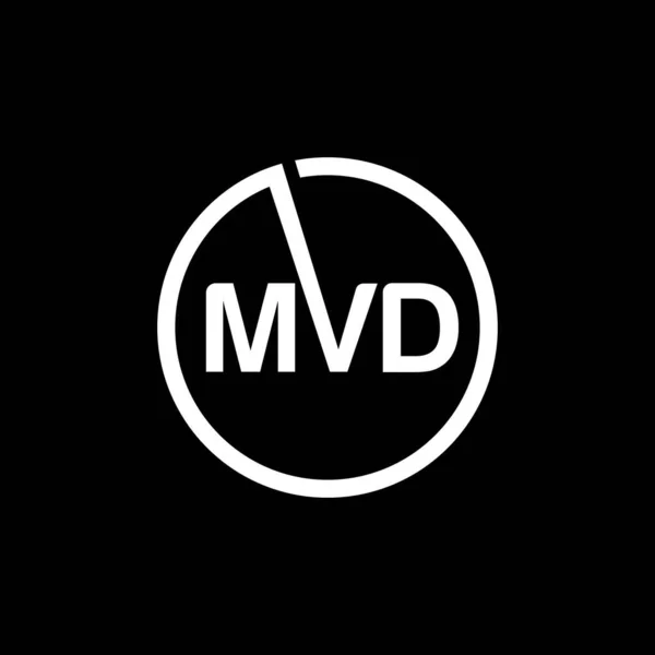 Mvd Letter Logo Design Black Background Mvd Creative Initials Letter — Stock Vector