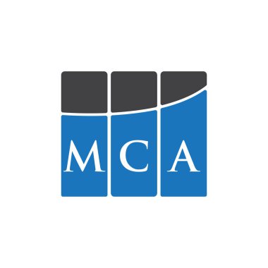 Siyah arkaplan üzerine MCA harf logosu tasarımı. MCA yaratıcı harflerin baş harfleri logo kavramı. MCA harf tasarımı.. 