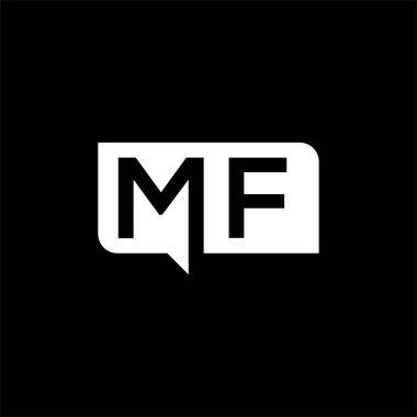 Siyah arkaplan üzerine MF harf logosu tasarımı. MF yaratıcı harflerin baş harfleri logo kavramı. MF harf tasarımı.. 