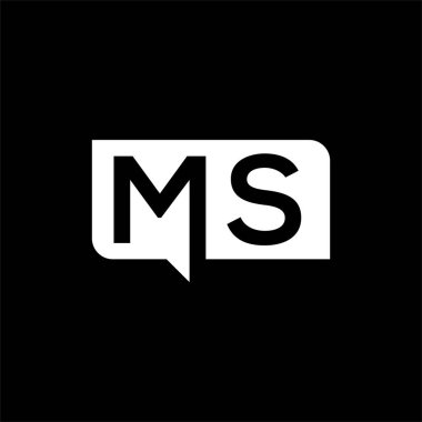 MS harfi logo tasarımı siyah arkaplan üzerinde. MS yaratıcı harflerin baş harfleri logo kavramı. MS harf tasarımı.. 