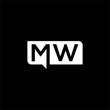 MW letter logo design on black background.MW creative initials letter logo concept.MW letter design. 