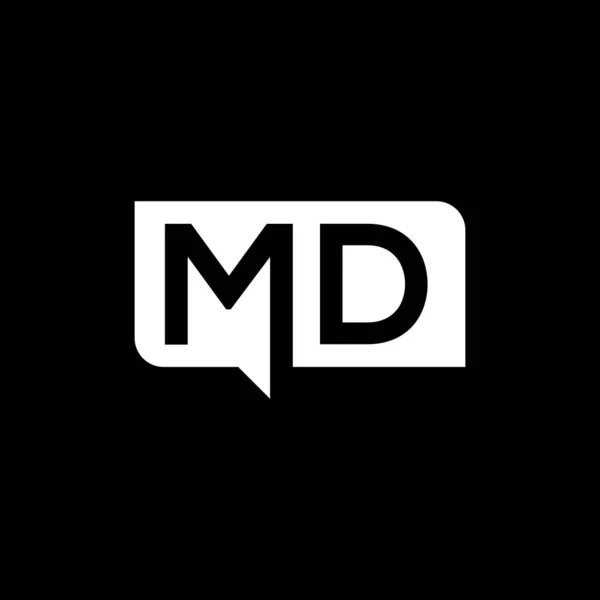 黒い背景のMdの手紙のロゴのデザインMdの創造的なイニシャルの手紙のロゴの概念Mdの手紙のデザイン — ストックベクタ