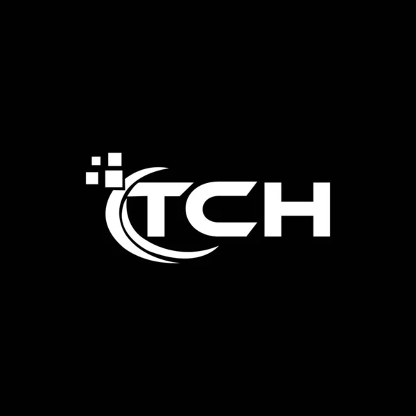 Дизайн Логотипу Літери Tch Чорному Тлі Креативні Ініціали Концепції Логотипу — стоковий вектор