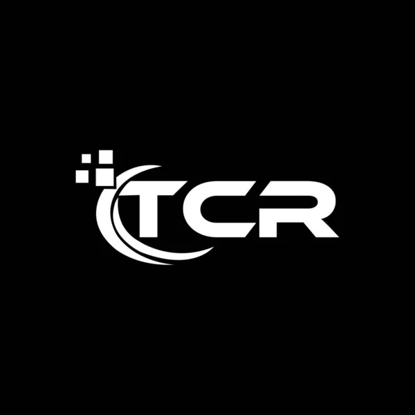 Tcr Дизайн Логотипу Чорному Тлі Tcr Творчі Ініціали Букви Поняття — стоковий вектор