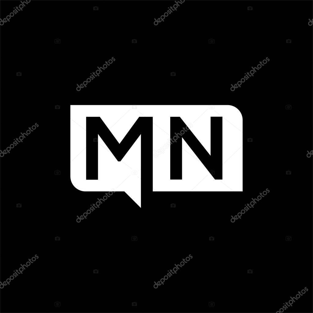 MN letter logo design on black background.MN creative initials letter logo concept.MN letter design.