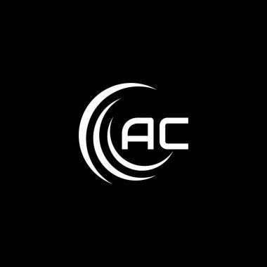 AC letter logo design on black background.AC creative initials letter logo concept.AC letter design. 