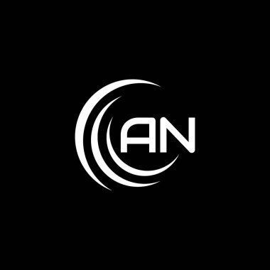 AN letter logo design on black background.AN creative initials letter logo concept.AN letter design. 