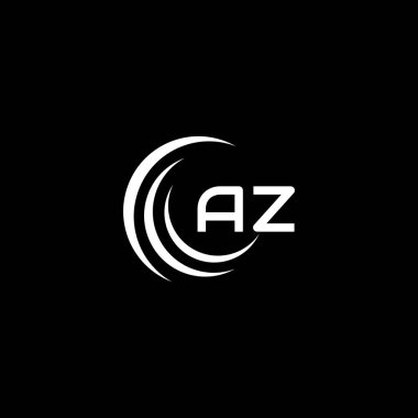 AZ letter logo design on black background.AZ creative initials letter logo concept.AZ letter design. 