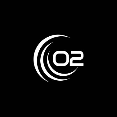 O2 letter logo design on black background.O2 creative initials letter logo concept.O2 letter design. 