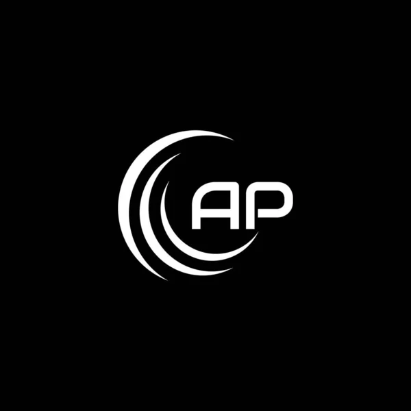 AP letter logo design on black background.AP creative initials letter logo concept.AP letter design. 