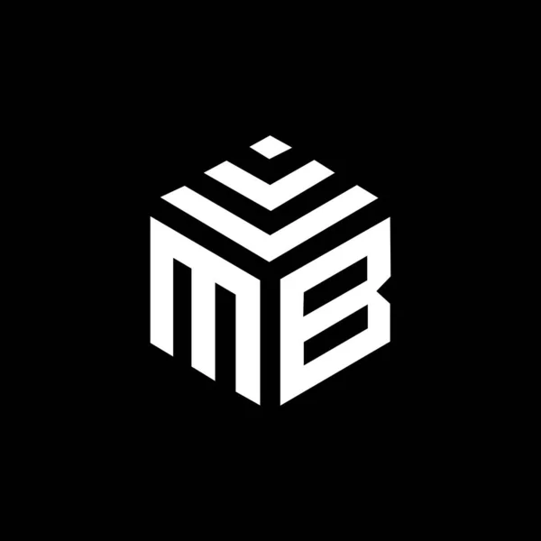 Mbv Letter Logo Design Black Background Mbv Creative Initials Letter — Stock Vector
