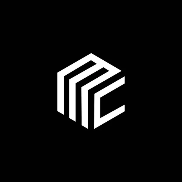 Letter Logo Design Black Background Creative Initials Letter Logo Concept — Stok Vektör