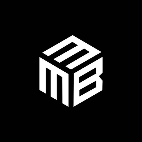 Mmb Letter Logo Design Black Background Mmb Creative Initials Letter — Stock Vector