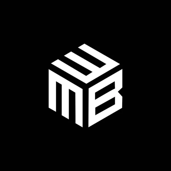 Wmb Letter Logo Design Black Background Wmb Creative Initials Letter — Stock Vector
