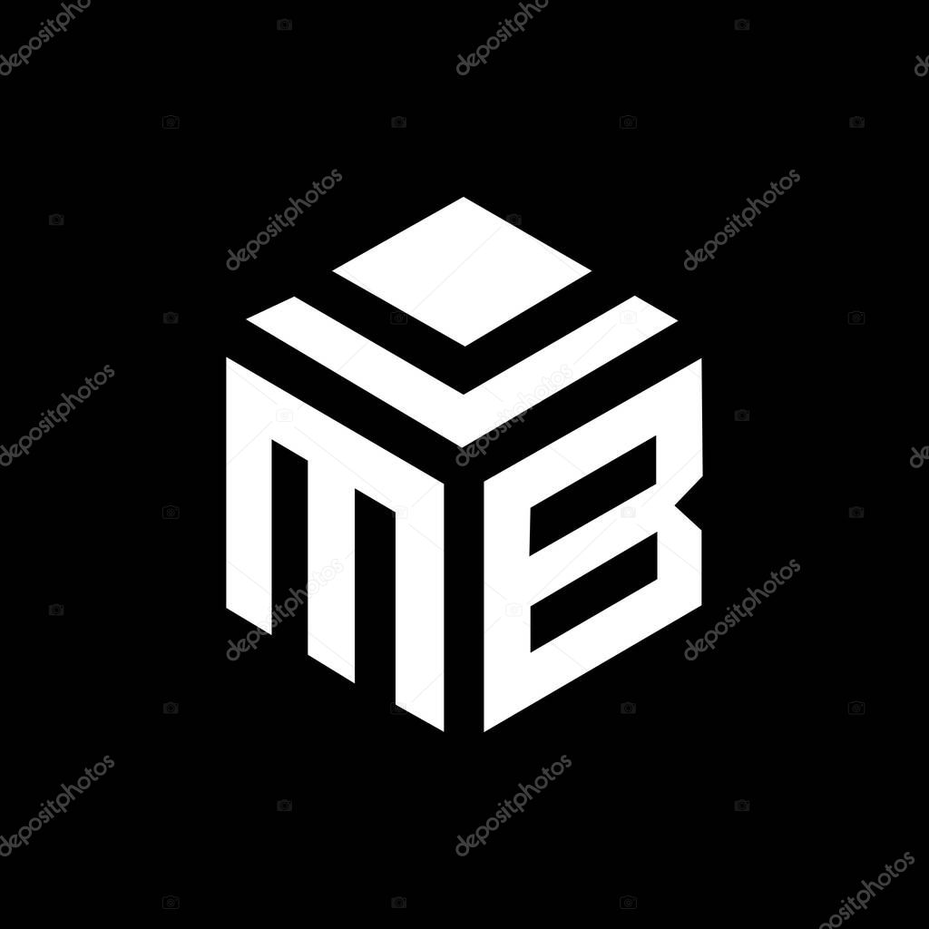 LMB letter logo design on black background.LMB creative initials letter logo concept.LMB letter design.