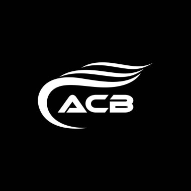Siyah arkaplan üzerinde ACB harfi logo tasarımı. CB yaratıcı harflerin baş harfleri logo kavramı.. 