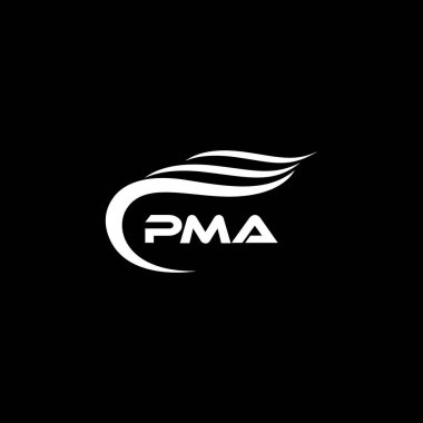 PMA letter logo design on black background.PMA creative initials letter logo concept.PMA letter design. 