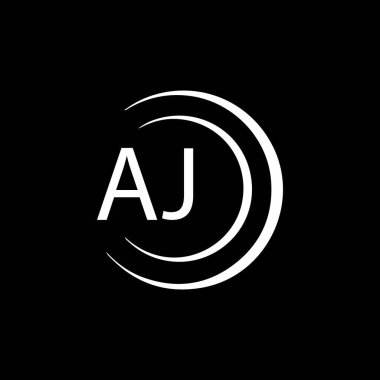 AJ letter logo design on black background. AJ creative initials letter logo concept. AJ letter design. 