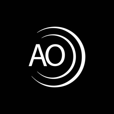 AO letter logo design on black background. AO creative initials letter logo concept. AO letter design. 