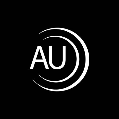 AU letter logo design on black background. AU creative initials letter logo concept. AU letter design. 