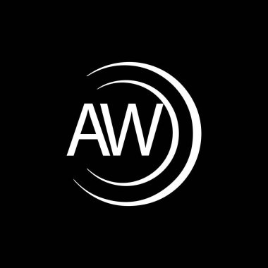 AW letter logo design on black background. AW creative initials letter logo concept. AW letter design. 