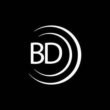 BD harfi logo tasarımı siyah arka planda. BD yaratıcı harflerin baş harfleri logo kavramı. BD harf tasarımı. 