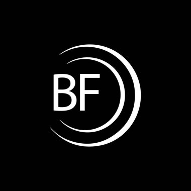 BF letter logo design on black background. BF creative initials letter logo concept. BF letter design. 