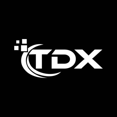 Siyah arkaplanda TDX harf logosu tasarımı. TDX yaratıcı harflerin baş harfleri logo kavramı. TDX harf tasarımı. 