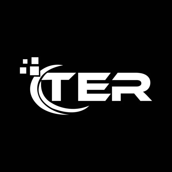 Дизайн Логотипу Літери Ter Чорному Тлі Творчі Ініціали Тер Концепція — стоковий вектор
