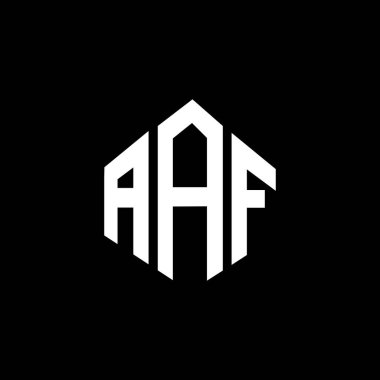 AAF harf logo tasarımı siyah arkaplan üzerinde. AF yaratıcı harflerin baş harfleri logo kavramı. AAF harf tasarımı. 