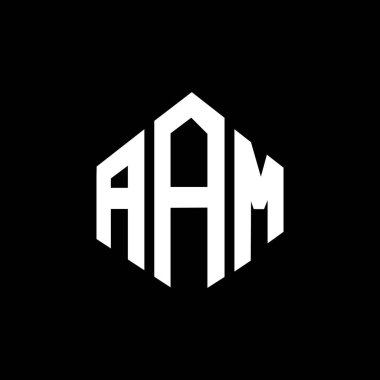 AAM harf logo tasarımı siyah arkaplan üzerinde. AM yaratıcı harflerin baş harfleri logo kavramı. AM harf tasarımı. 