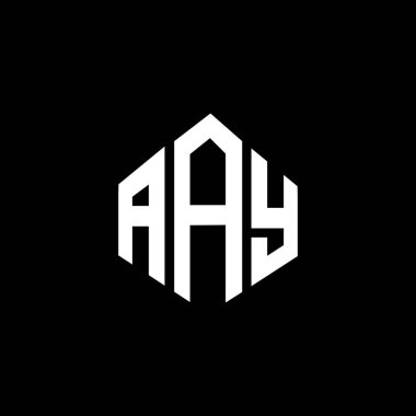 Siyah arkaplan üzerinde AAY harf logosu tasarımı. AY yaratıcı harf logo kavramı. AAY harf tasarımı. 