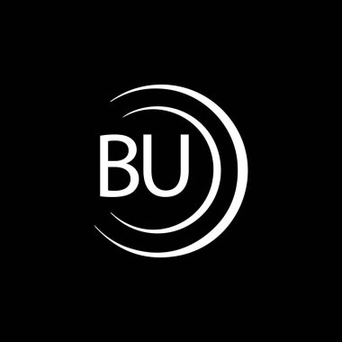 BU letter logo design on black background. BU creative initials letter logo concept. BU letter design. 