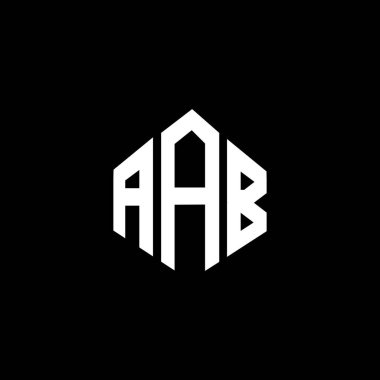 Siyah arkaplan üzerine AAB harf logosu tasarımı. AB yaratıcı harflerin baş harfleri logo kavramı. AB harf tasarımı. 