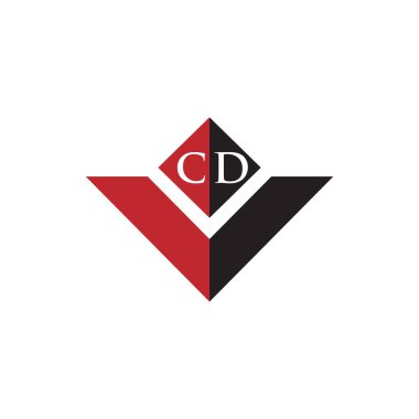 Beyaz arkaplanda CD harfli logo tasarımı. CD yaratıcı harflerin baş harfleri logo konsepti. CD harf tasarımı. 