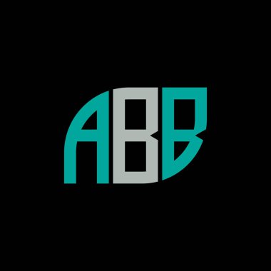 ABB 'nin siyah arkaplan üzerine logo tasarımı. ABB yaratıcı harflerin baş harfleri logo kavramı. ABB harf tasarımı.. 