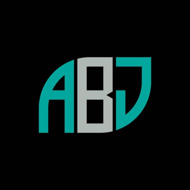 ABJ harf logo tasarımı siyah arkaplan üzerinde. ABJ yaratıcı harflerin baş harfleri logo kavramı. ABJ harf tasarımı.. 