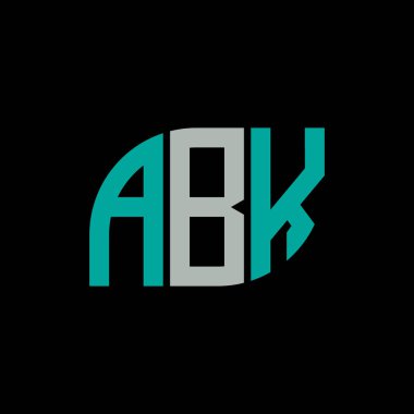 ABK harf logosu siyah arkaplan üzerine tasarlandı. ABK yaratıcı harflerin baş harfleri logo kavramı. ABK harf tasarımı. 