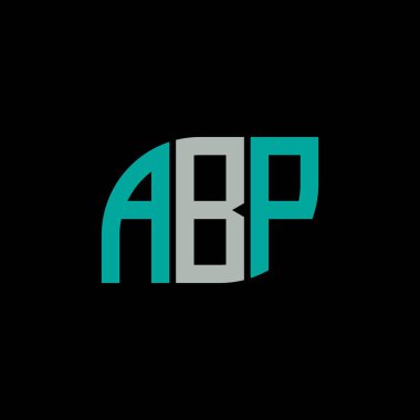 ABP 'nin siyah arkaplan üzerine logo tasarımı. ABP yaratıcı harflerin baş harfleri logo kavramı. ABP harf tasarımı.. 