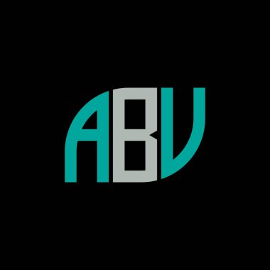 ABV 'nin siyah arkaplan üzerine logo tasarımı. ABV yaratıcı harflerin baş harfleri logo kavramı. ABV harf tasarımı.. 