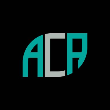 ACA harf logo tasarımı siyah arkaplan ACA yaratıcı harfler harf logosu konsepti.. 