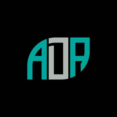 Siyah arkaplan üzerine ADA harf logosu tasarımı. Yaratıcı harflerin baş harfleri logo kavramı.. 