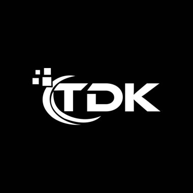 Siyah arka planda TDK harf logosu tasarımı. TDK yaratıcı harflerin baş harfleri logo kavramı. TDK harf tasarımı. 