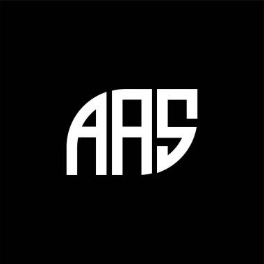 Siyah arkaplan üzerinde AAS harf logosu tasarımı. AAS yaratıcı harflerin baş harfleri logo kavramı. AAS harf tasarımı. 