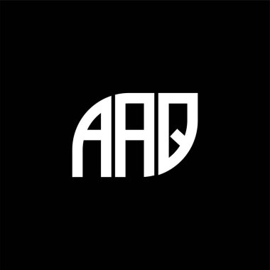 Siyah arkaplan üzerinde AAQ harf logosu tasarımı. AQ yaratıcı harflerin baş harfleri logo kavramı. AQ harf tasarımı. 