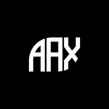 Siyah arkaplan üzerinde AAX harf logosu tasarımı. AX yaratıcı harf logosu kavramı. AX harf tasarımı. 