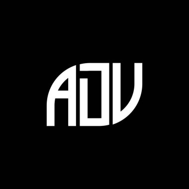 Siyah arkaplan üzerinde ADUV harf logosu tasarımı. DUV yaratıcı harflerin baş harfleri logo kavramı. DUV harf tasarımı. 